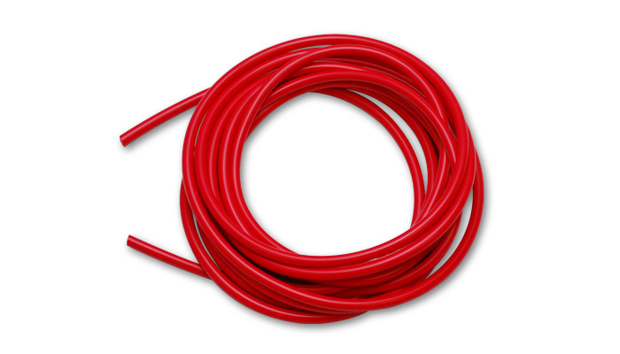 Vibrant 3/16in I.D. x 25ft Silicone Vacuum Hose Bulk Pack - Red