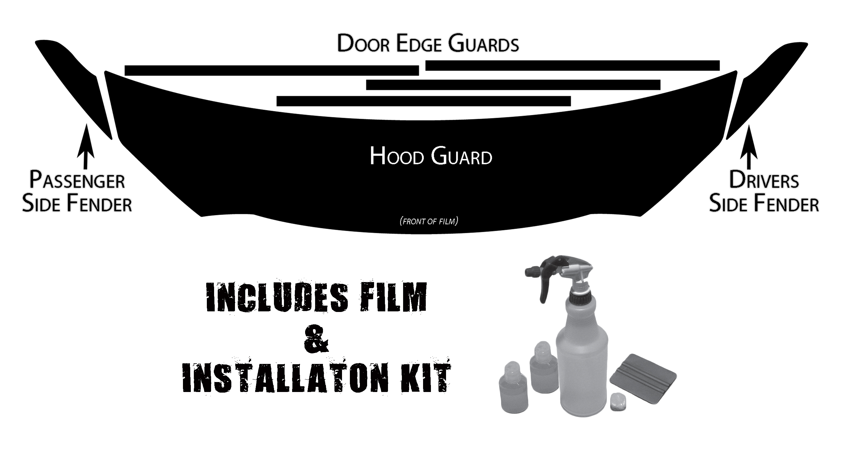 Husky Liners 07039 Hood Door Edge Pre-cut Plus Installation Kit