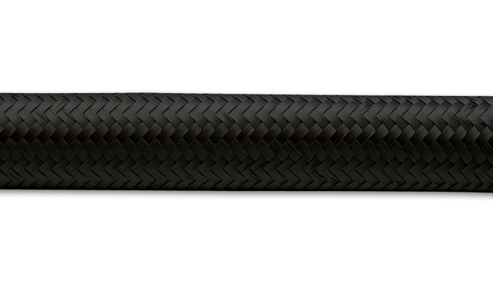 Vibrant 10ft Roll of Black Nylon Braided Flex Hose AN Size -6 - Click Image to Close