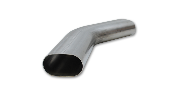 Vibrant 3" Oval T304 Stainless Steel 45 deg Mandrel Bend - Click Image to Close