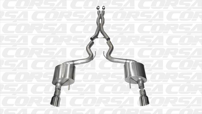 Corsa 14328 Cat-Back Dual Rear Exit - Single 4.5" Polished Tips