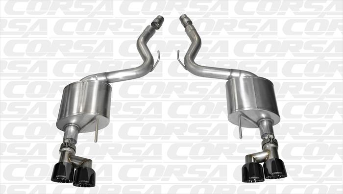 Corsa 14334BLK Axle-Back - Dual Rear Exit Twin 4.0" Black Tips - Click Image to Close