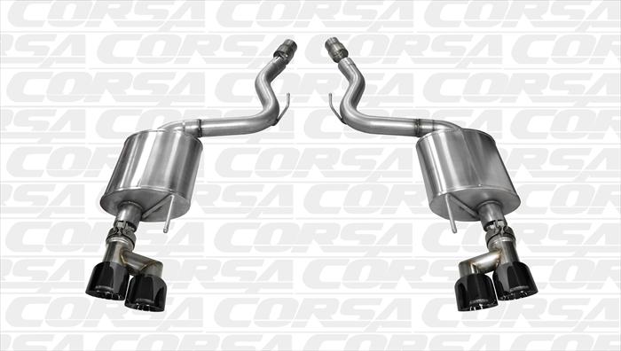 Corsa 14336BLK Axle-Back - Dual Rear Exit Twin 4.0" Black Tips - Click Image to Close