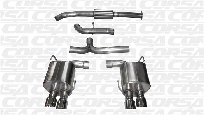 Corsa 14857 Cat-Back Dual Rear Exit - Twin 3.5" Polished Tips