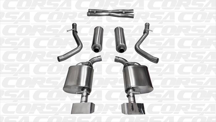 Corsa 14974 Cat-Back Dual Rear Exit - GTX2 Polished Tips - 2.5"