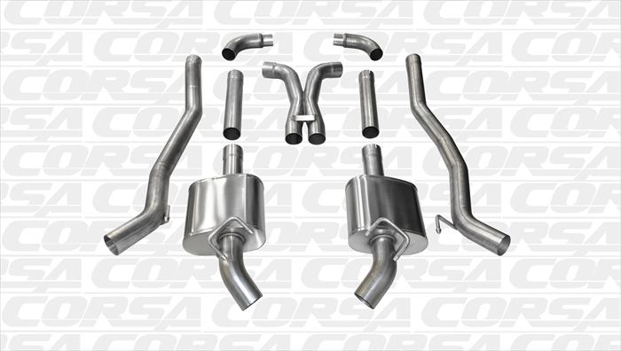 Corsa 14976 Cat-Back + X-Pipe Dual Rear Exit - 3.0" - Click Image to Close