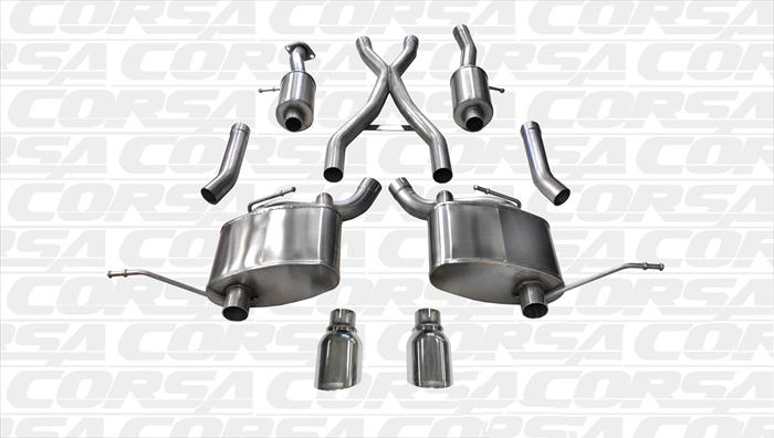 Corsa 14991 Cat-Back Dual Rear Exit - Single 4.5" Polished Tips - Click Image to Close