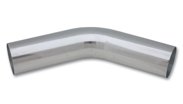 Vibrant 1.5 Inch O.D. Aluminum 45 Degree Bend - Polished - Click Image to Close