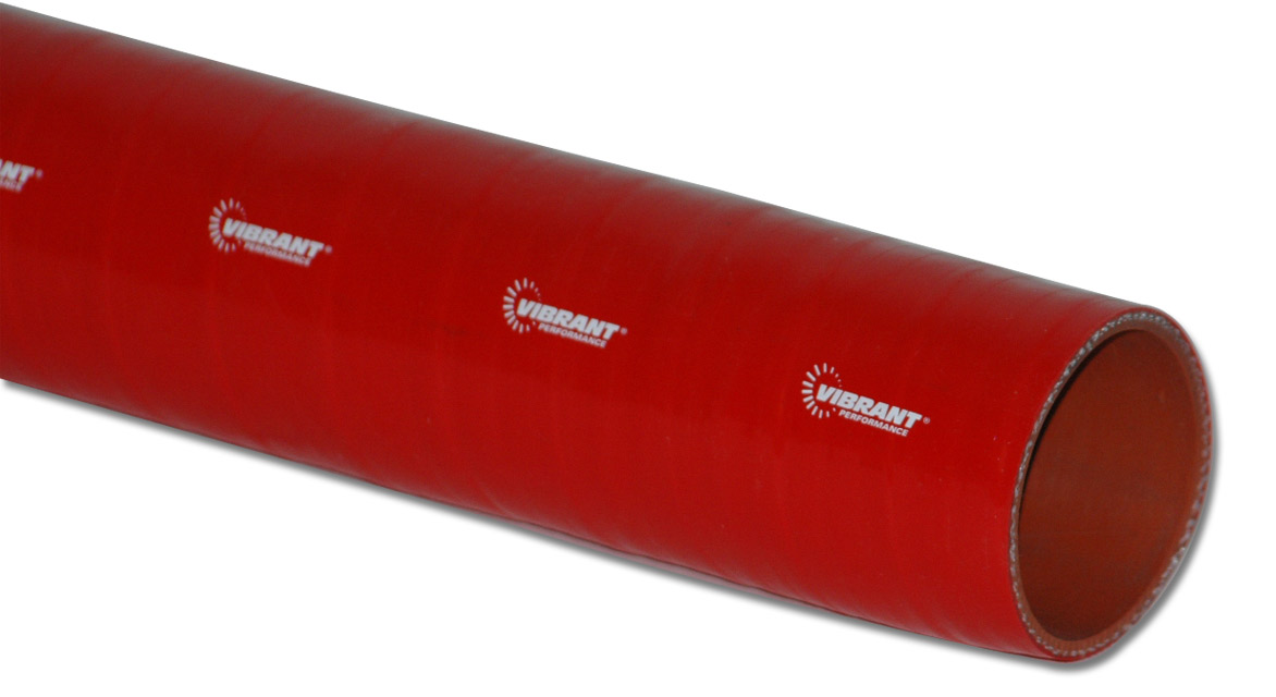 Vibrant 4 Ply Silicone Sleeve 1 Inch I.D. x 12 Inch Long - Red - Click Image to Close