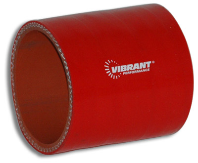 Vibrant 4 Ply Silicone Sleeve 1.25 Inch ID x 3 Inch Long - Red