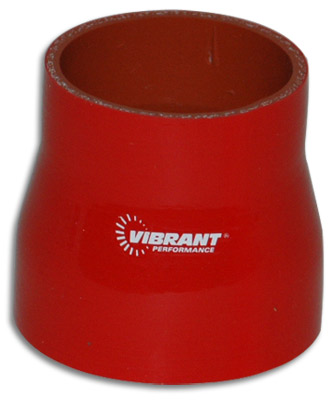 Vibrant 4 Ply Reducer Coupling 2 x 2.25 x 3 Inch Long - Red