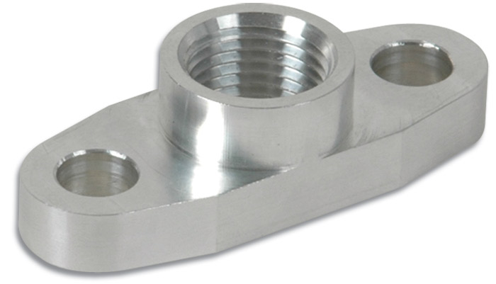 Vibrant Aluminum Oil Flange for GT32-GT55R-Tapped - 1/2 Inch NPT - Click Image to Close