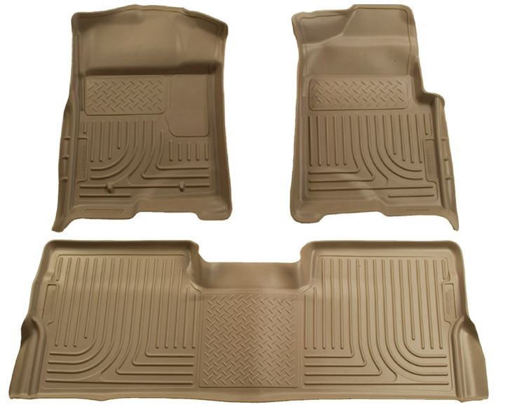 Husky 98333 Front and 2ND Seat Floor Liners - Tan - Click Image to Close