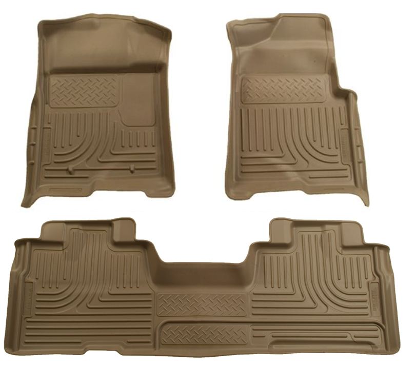 Husky 98343 Front and 2ND Seat Floor Liners - Tan - Click Image to Close