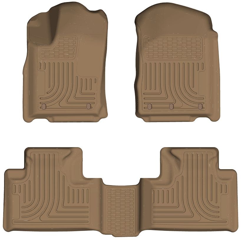 Husky 99053 Front and 2ND Seat Floor Liners - Tan - Click Image to Close