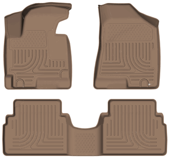 Husky 99813 Front and 2ND Seat Floor Liners - Tan - Click Image to Close