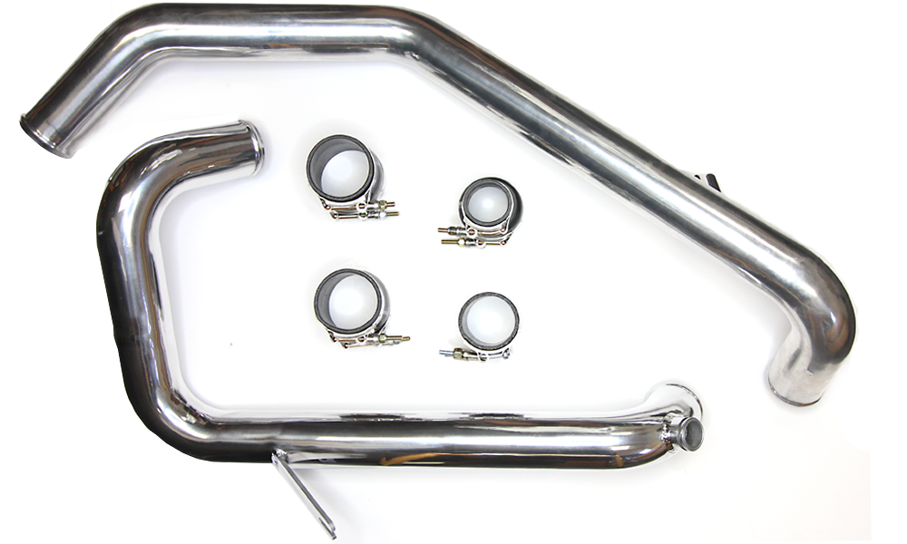Mitsu Evo X IC Pipe Kit - Polished Aluminum with Diverter Valve - Click Image to Close