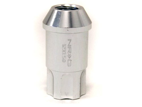 NRG LN-100SL Lug Nut Set 4PC M12 x 1.5 - Silver - Click Image to Close