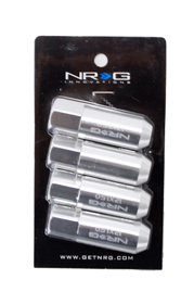 NRG LN-400SL Tuner Style Extended Lug Nut M12 x 1.5 - Silver - Click Image to Close