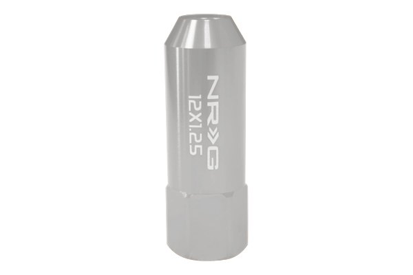 NRG LN-410SL Tuner Style Extended Lug Nut M12 x 1.25 - Silver - Click Image to Close