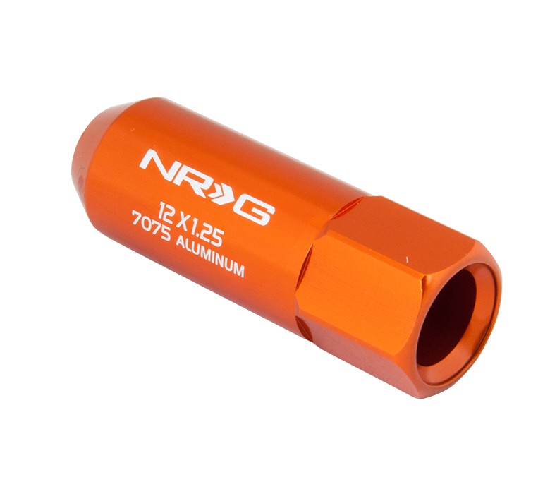 NRG LN-471OR Extended Lug Nut Set 4PC M12 x 1.25 - Orange - Click Image to Close
