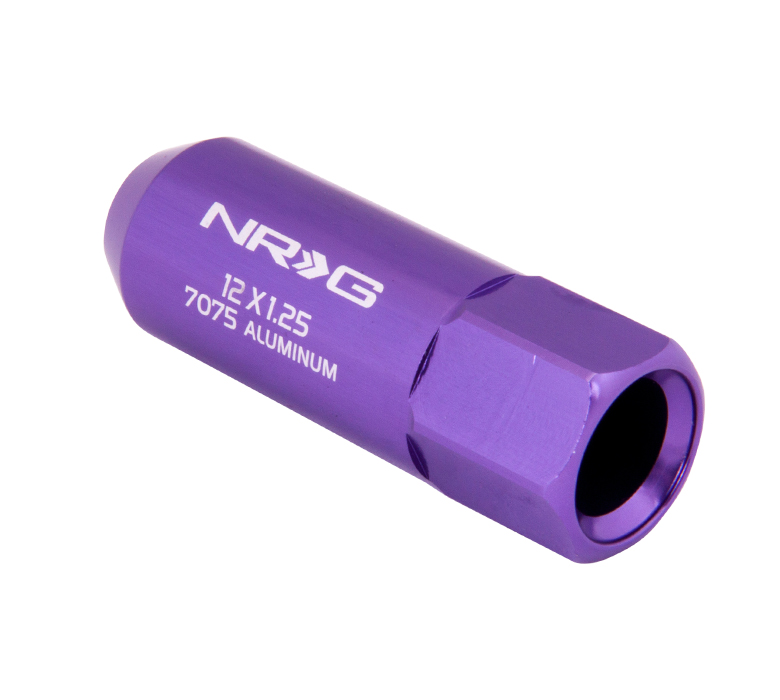 NRG LN-471PP Extended Lug Nut Set 4PC M12 x 1.25 - Purple - Click Image to Close