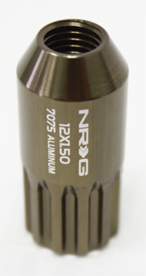 NRG LN-500Ti-17 Lug Nut M12 x 1.5 12pt Set 17PC - Titanium - Click Image to Close