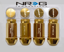 NRG LN-700C/GD Lug Nut Set 4 pc Chrome Gold M12 x 1.5 - Click Image to Close