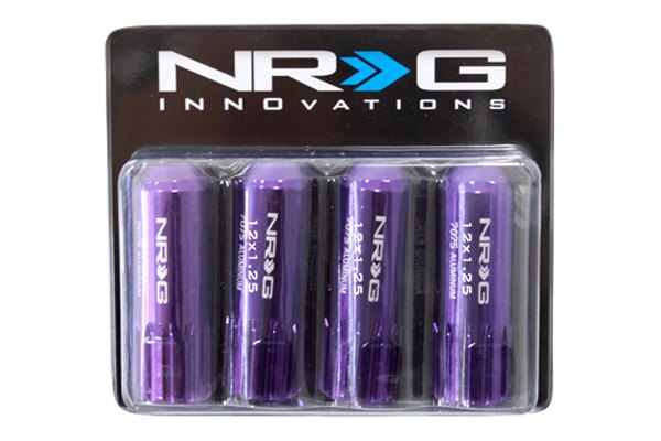 NRG LN-L471PP Extended Lug Nut M12 x 1.25 Set 4PC - Purple