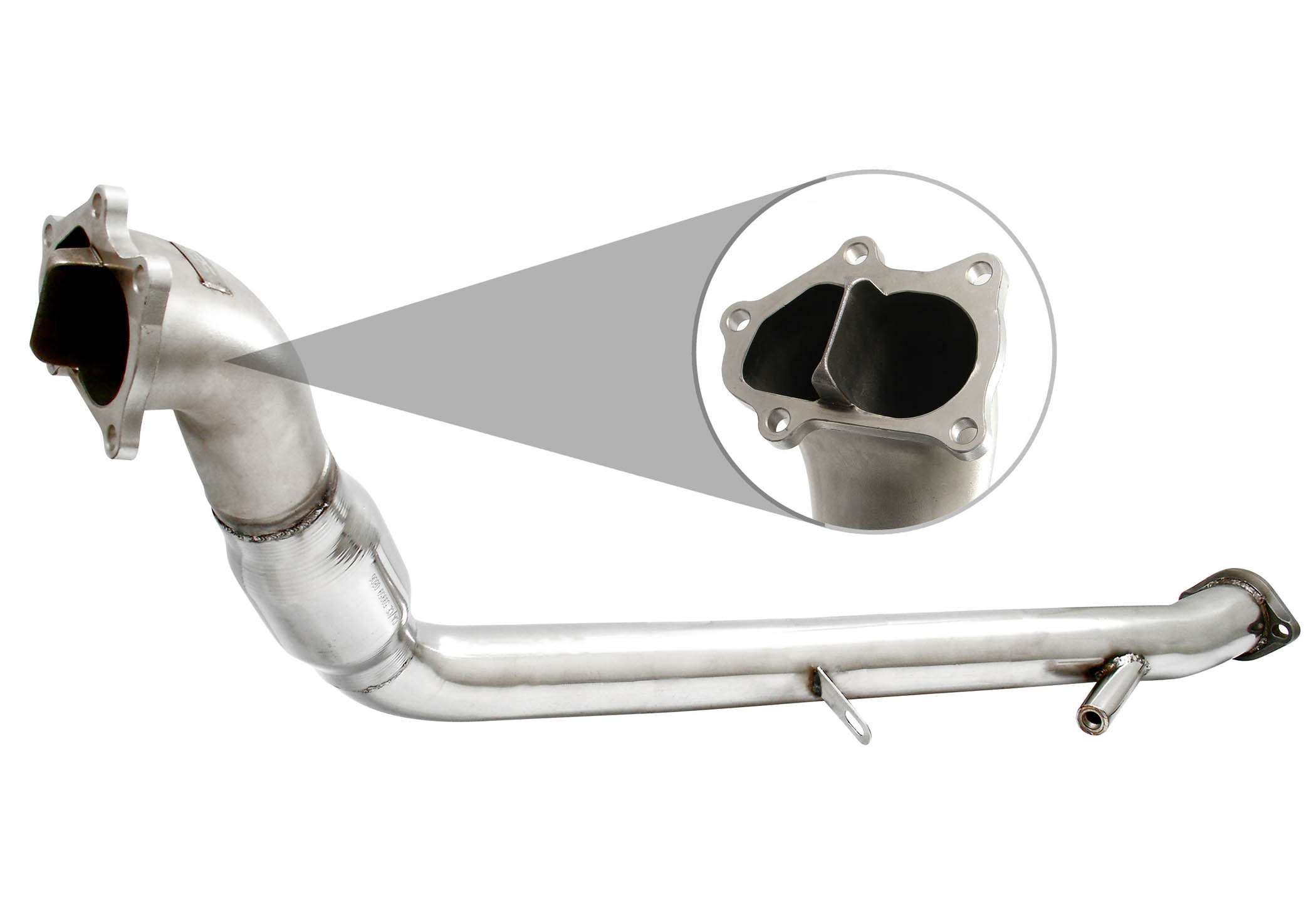 Injen 08-09 WRX/STi Downpipe with Wastegate Discharge Catless - Click Image to Close