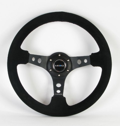 NRG ST-006S Sport Steering Wheel (3in Deep) 350mm - Suede - Click Image to Close