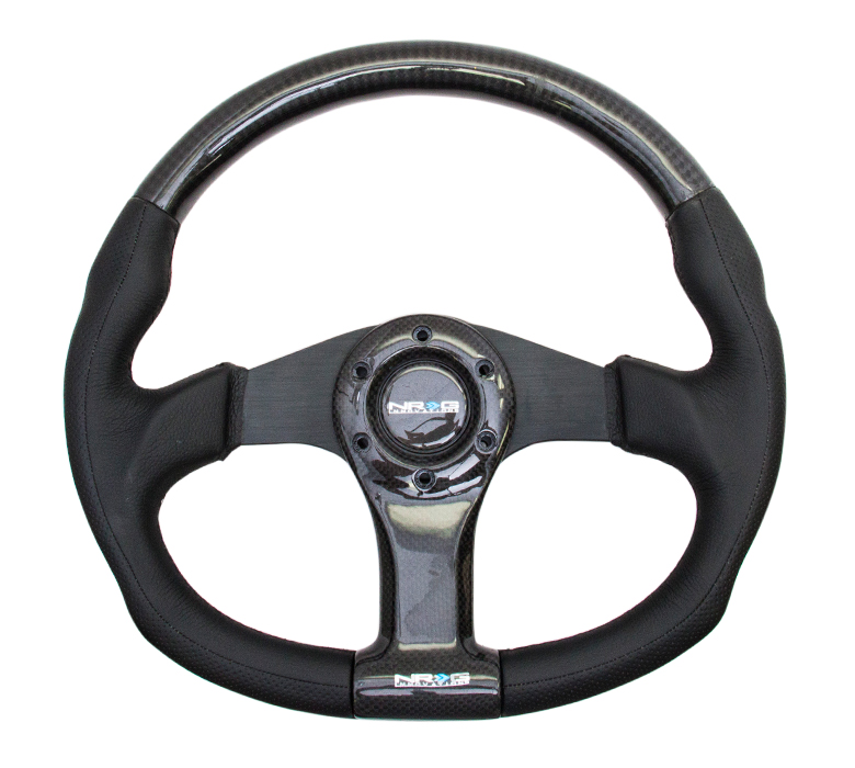 NRG ST-013CFBK Carbon Fiber Steering Wheel - 350mm - Click Image to Close