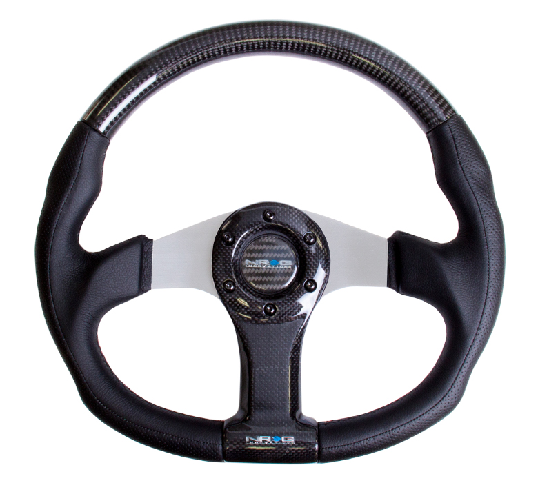 NRG ST-013CFSL Carbon Fiber Steering Wheel - 350mm - Click Image to Close