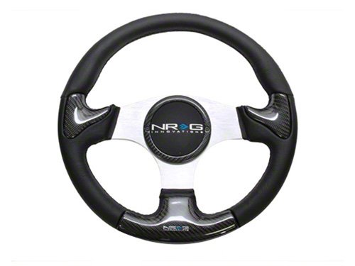 NRG ST-014-CFSL Carbon Fiber Steering Wheel Silver frame