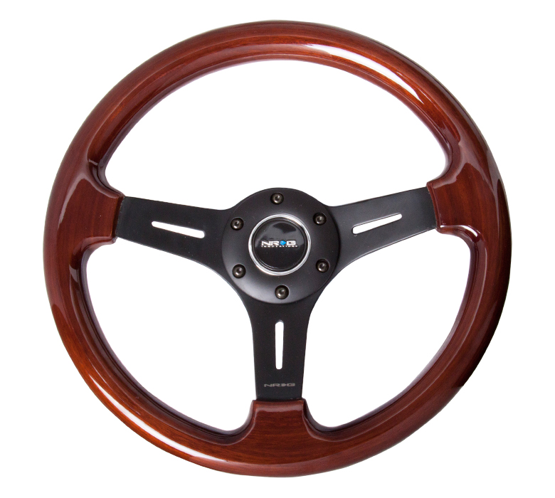 NRG ST-015-1 Classic Wood Grain Wheel in Matte Black & Chrome - Click Image to Close