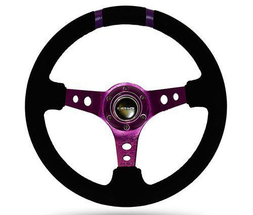 NRG ST-016-S-PP Sport Steering Wheel (3" Deep) - 350mm - Click Image to Close