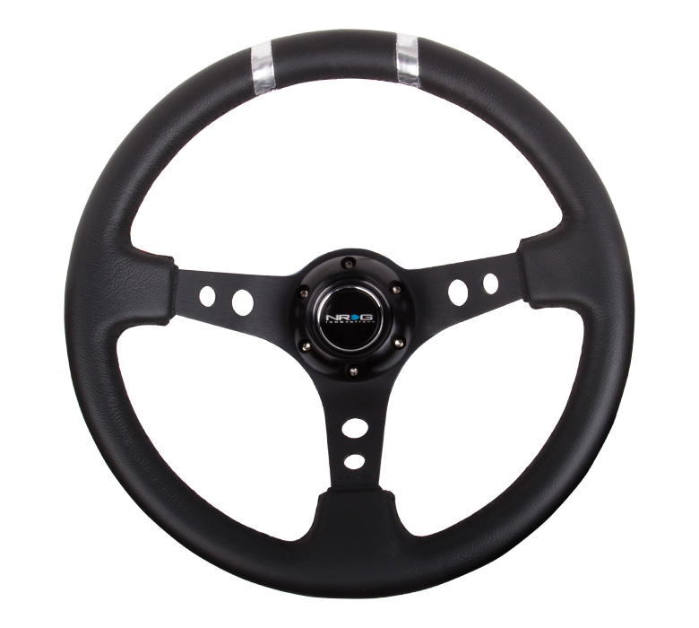 NRG ST-016R-SL Sport Steering Wheel (3" Deep) Red - 350mm