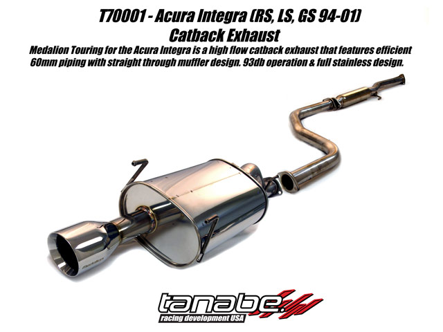 Tanabe Medalion Touring Cat Back Exhaust for 94-01 Acura Integra - Click Image to Close