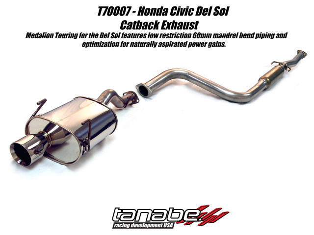 Tanabe Medalion Touring Cat Back Exhaust for 92-95 Honda Del Sol - Click Image to Close
