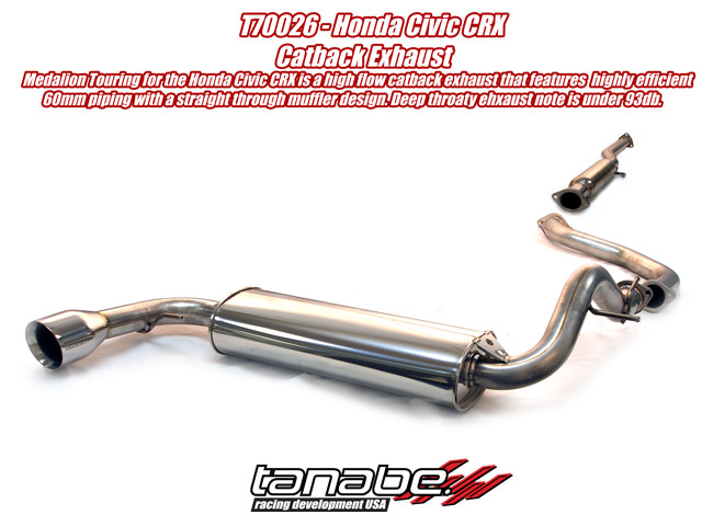 Tanabe Medalion Touring Cat Back Exhaust for 88-91 Honda CRX - Click Image to Close