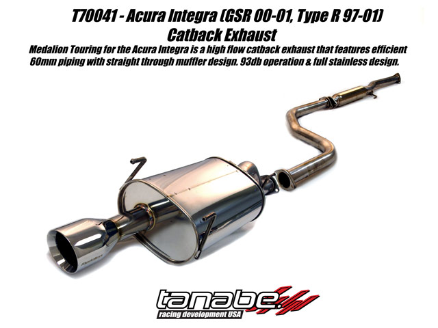 Tanabe Medalion Touring Cat Back Exhaust for 97-01 Acura Integra