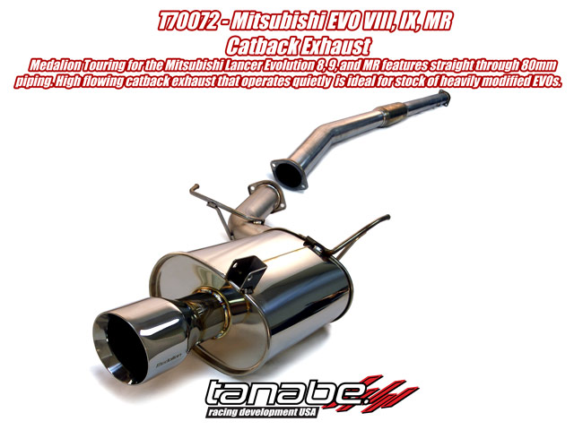 Tanabe Medalion Cat Back Exhaust for 03-05 Mitsubis. Lancer EVO8