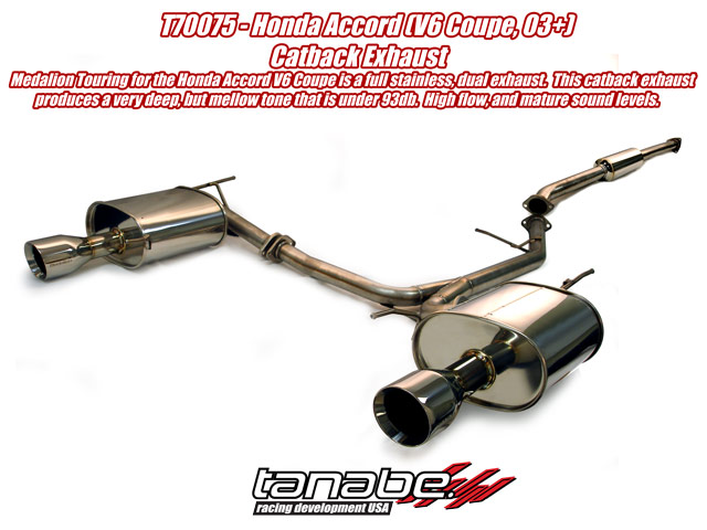 Tanabe Medalion Cat Back Exhaust for 03-07 Honda Accord Coupe V6 - Click Image to Close
