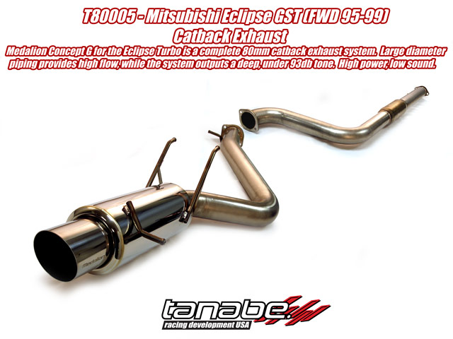 Tanabe Concept G Cat Back Exhaust for 95-99 Mitsubi. Eclipse GST