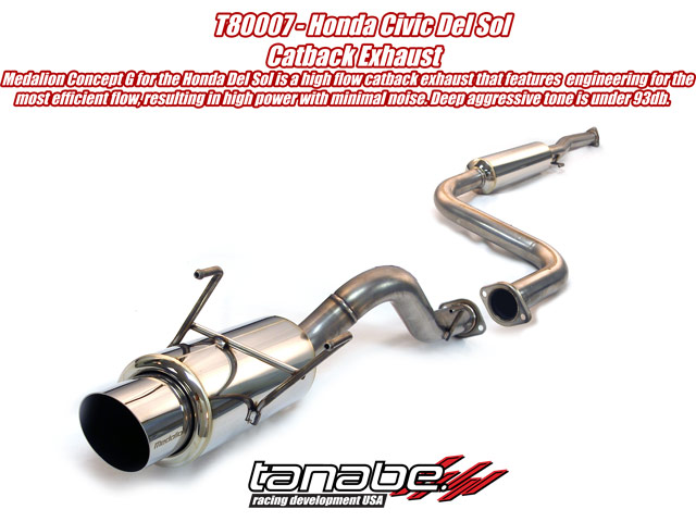 Tanabe Concept G Cat Back Exhaust for 92-95 Honda Del Sol - Click Image to Close