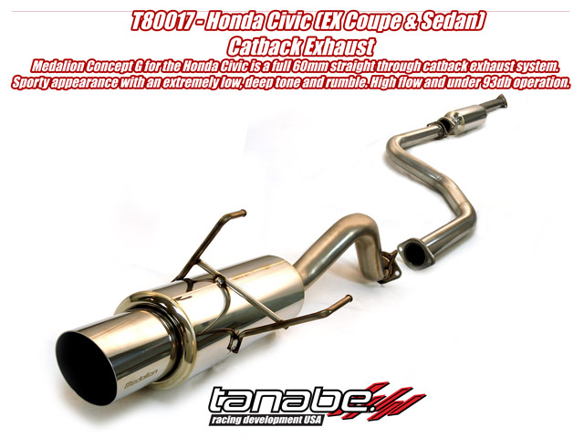 Tanabe Concept G Cat Back Exhaust for 96-00 Honda Civic Coupe/SE - Click Image to Close