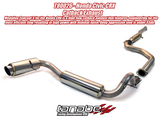 Tanabe Concept G Cat Back Exhaust for 88-91 Honda CRX