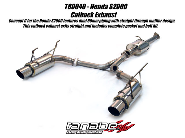 Tanabe Concept G Cat Back Exhaust for 00-05 Honda S2000 - Click Image to Close