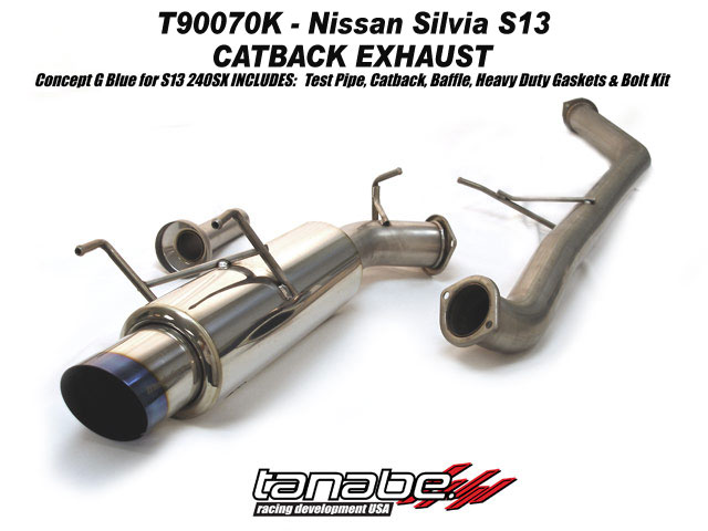 Tanabe G Blue Cat Back Exhaust for 89-94 Nissan 240SX - Click Image to Close