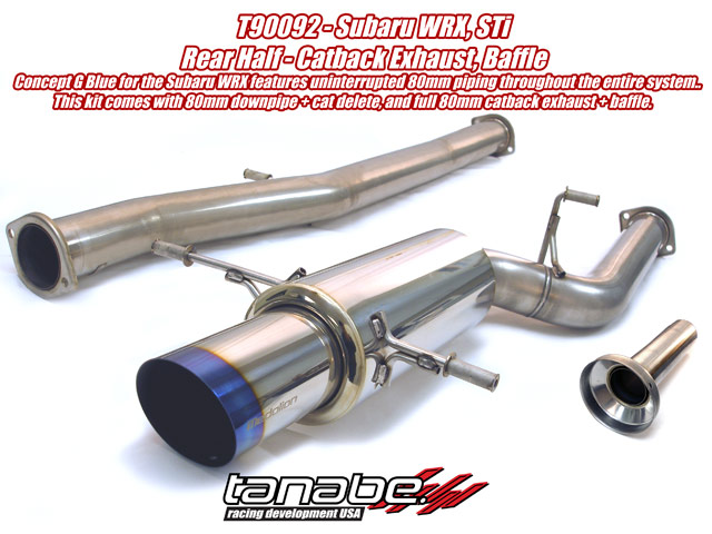 Tanabe G Blue Turbo Back Exhaust for 04-06 Subaru Imprez WRX STI - Click Image to Close